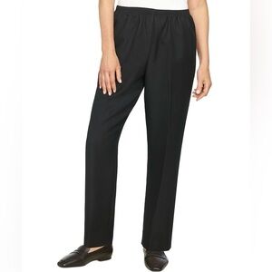 New Alfred Dunner Women's Pull-On Pant with Wrinkle-Free Fabric Elastic Waist